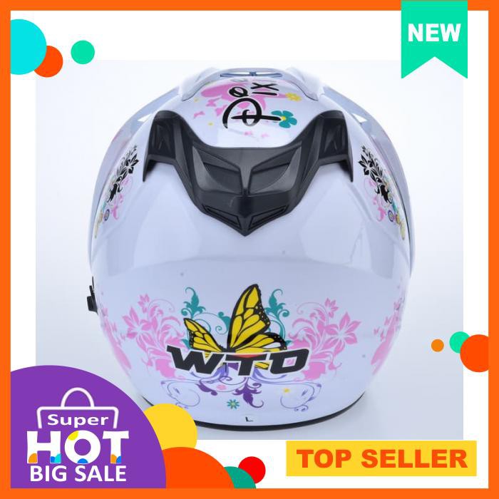 WTO HELMET IMPRESSIVE PIXIE DOUBLE VISOR PUTIH, UKURAN XL