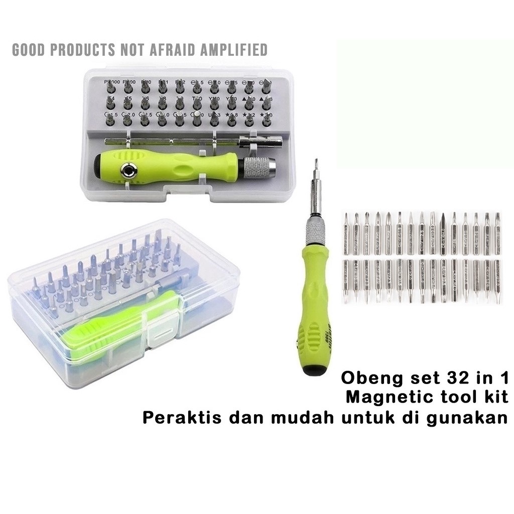 Obeng Set Reparasi Hp Smartphone Laptop 32 in 1 Obeng Repair Hp Full Set BIT