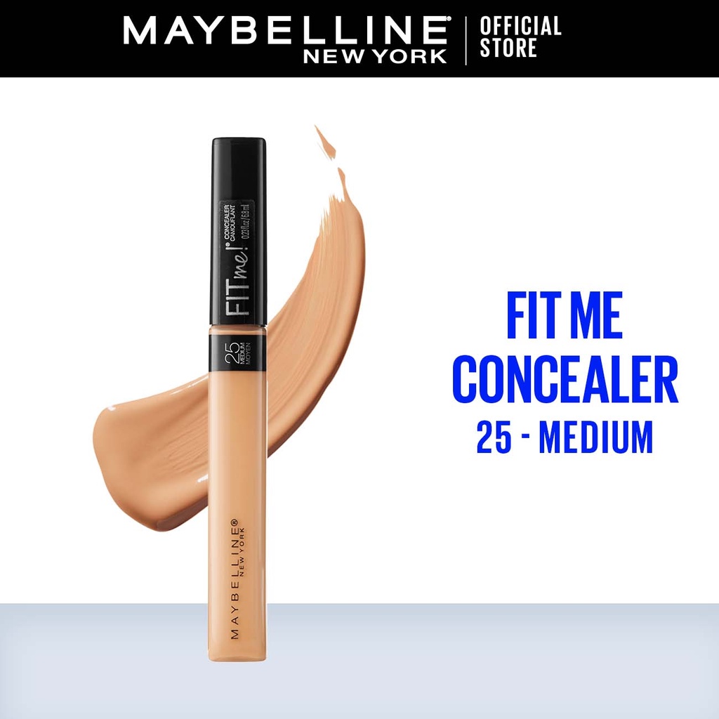 Maybelline Fit Me Liquid Concealer MakeUp - 25 Medium (Dengan Coverage Tinggi & Hasil Natural)