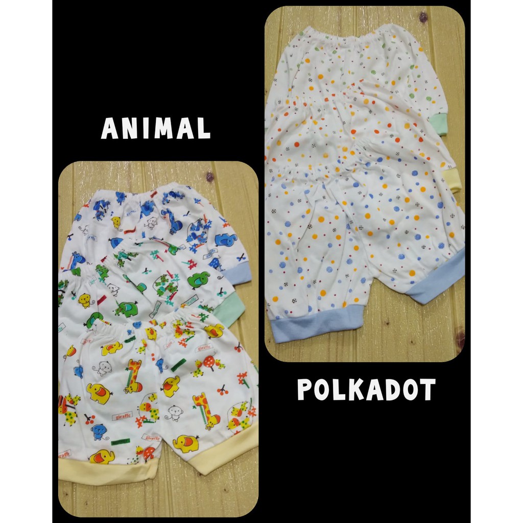 Celana Pendek Shaqueen Baby Motif Dasar Putih