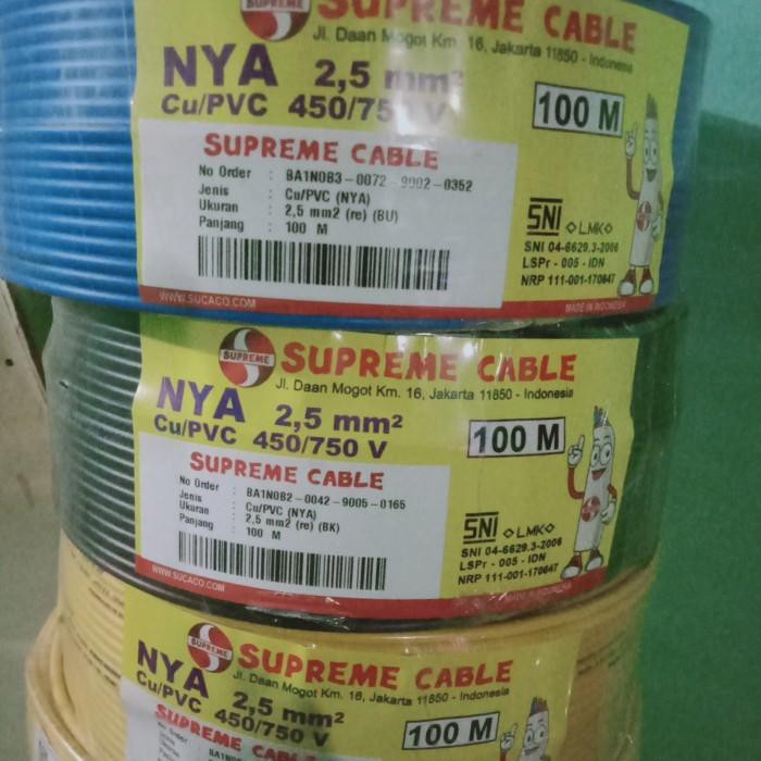 KABEL NYA 2.5MM SUPREME 100M/KABEL SUPREME NYA 2,5MM 100M Murah