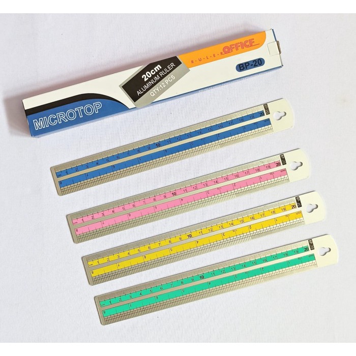 

BOS Microtop Penggaris Aluminium 20 CM/ Garisan/ Besi/ Ruler/ Sekolah - Kuning