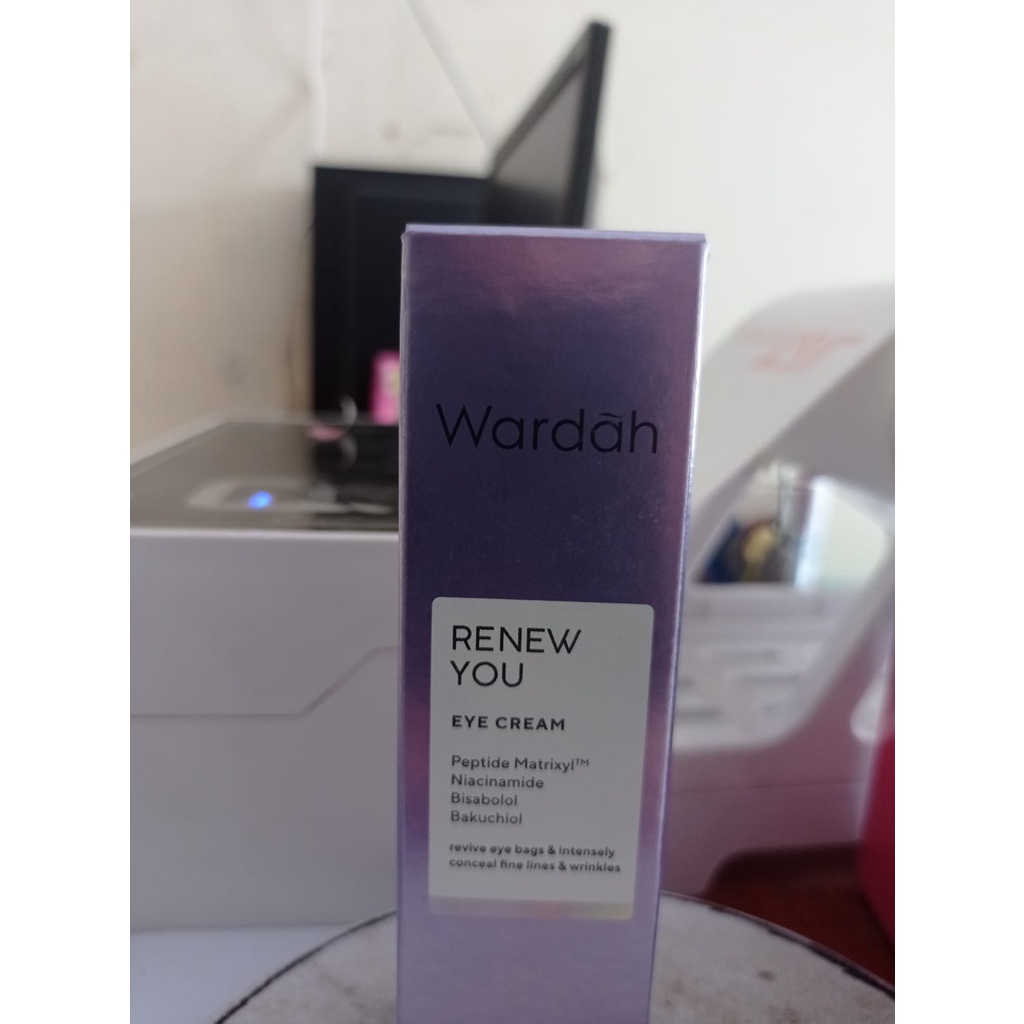 Wardah Renew You Anti Aging Eye Cream 10 ml - Krim Mata Anti Aging dengan Apple PhytoCell Extrac - Skincare BPOM Halal Ungu