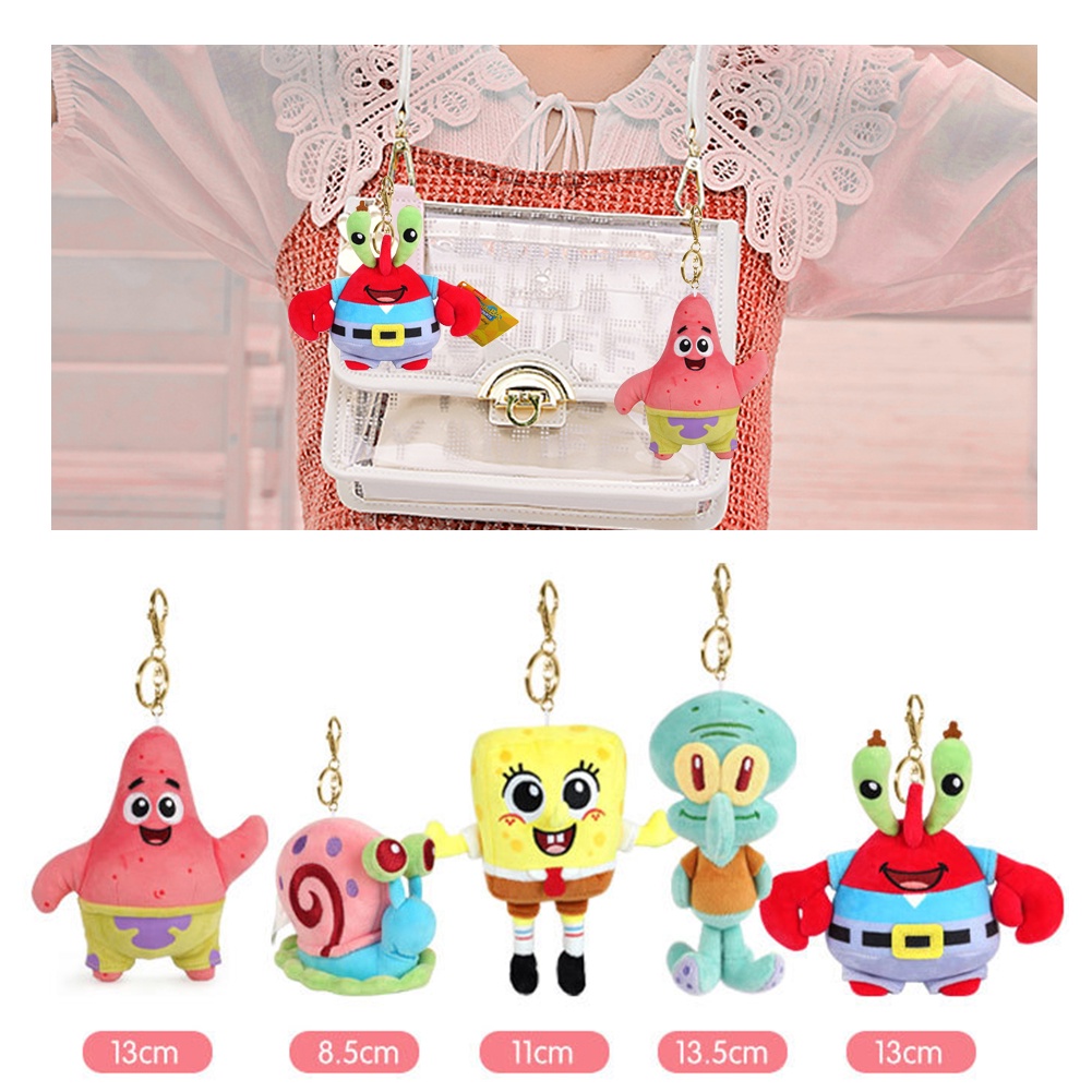 Hw Boneka Spongebob Bahan Plush Ukuran 13cm Untuk Dekorasi Natal / Ulang Tahun Anak