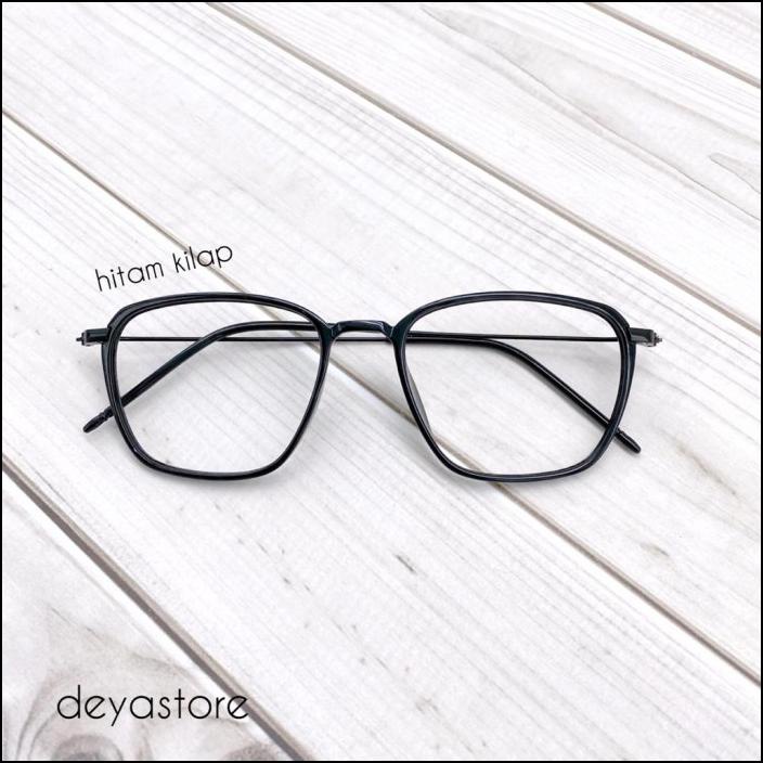 FRAME KACAMATA MINUS TOM FORD SQUARE BIG PRIA WANITA - HITAM KILAP