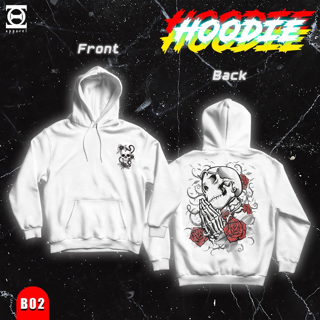 HOODIE PUTIH SKULL || HOODIE PUTIH PRIA || HOODIE PRIA