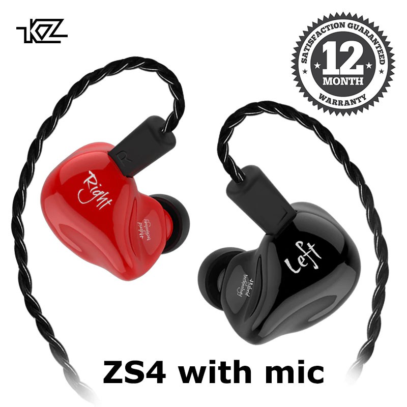 Knowledge Zenith KZ ZS4 Dual Driver Earphone with mic