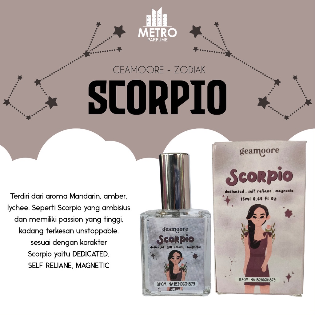 (BPOM) GEAMOORE ZODIAC SERIES PERFUME / PARFUM ZODIAK 15ml Parfum Wewangian Tubuh