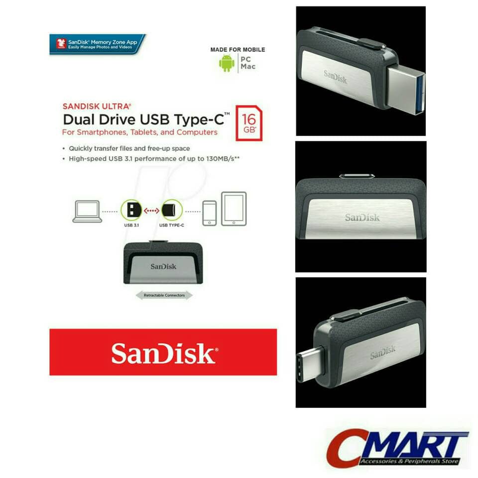 Sandisk dual drive type c. SANDISK Ultra Dual Drive go, USB 3.1 - USB Type-c Blue.