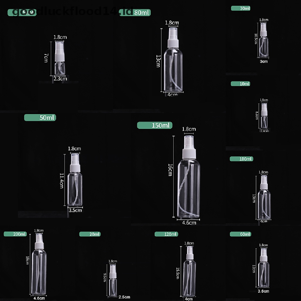 [OOID] 1x Transparent Empty Spray Bottles Plastic Refillable Container Empty Containers ID