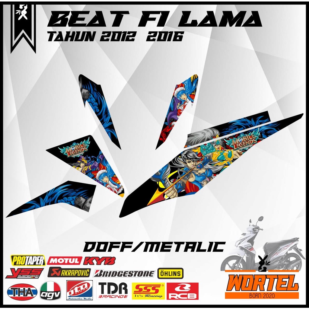 Stiker Striping Decal Motor Beat FI Lama Motif Mobile Legend