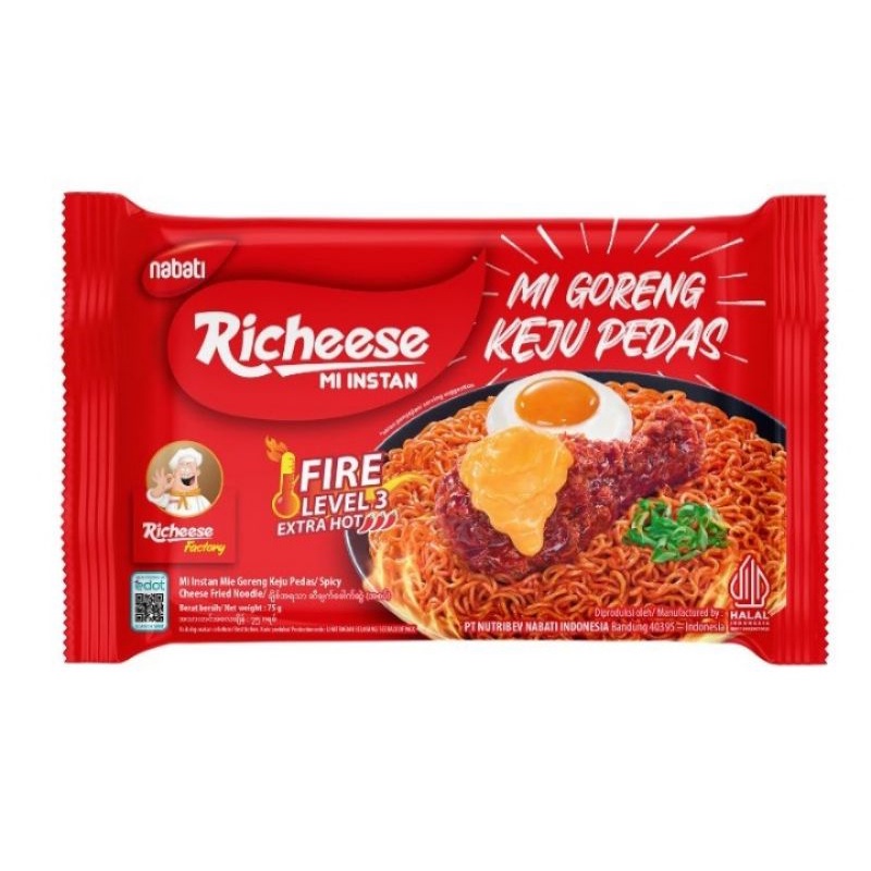 

Richeese Mie Goreng Instan Keju Pedas Level 3 [ 74 Gr]