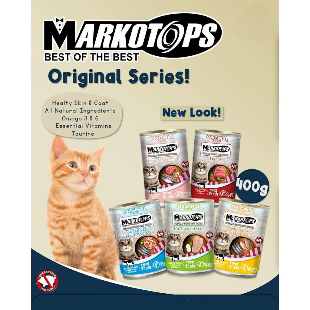 MARKOTOPS CAT 400GR / MAKANAN BASAH KUCING KALENG / MARKOTOP 400GR / CAT FOOD