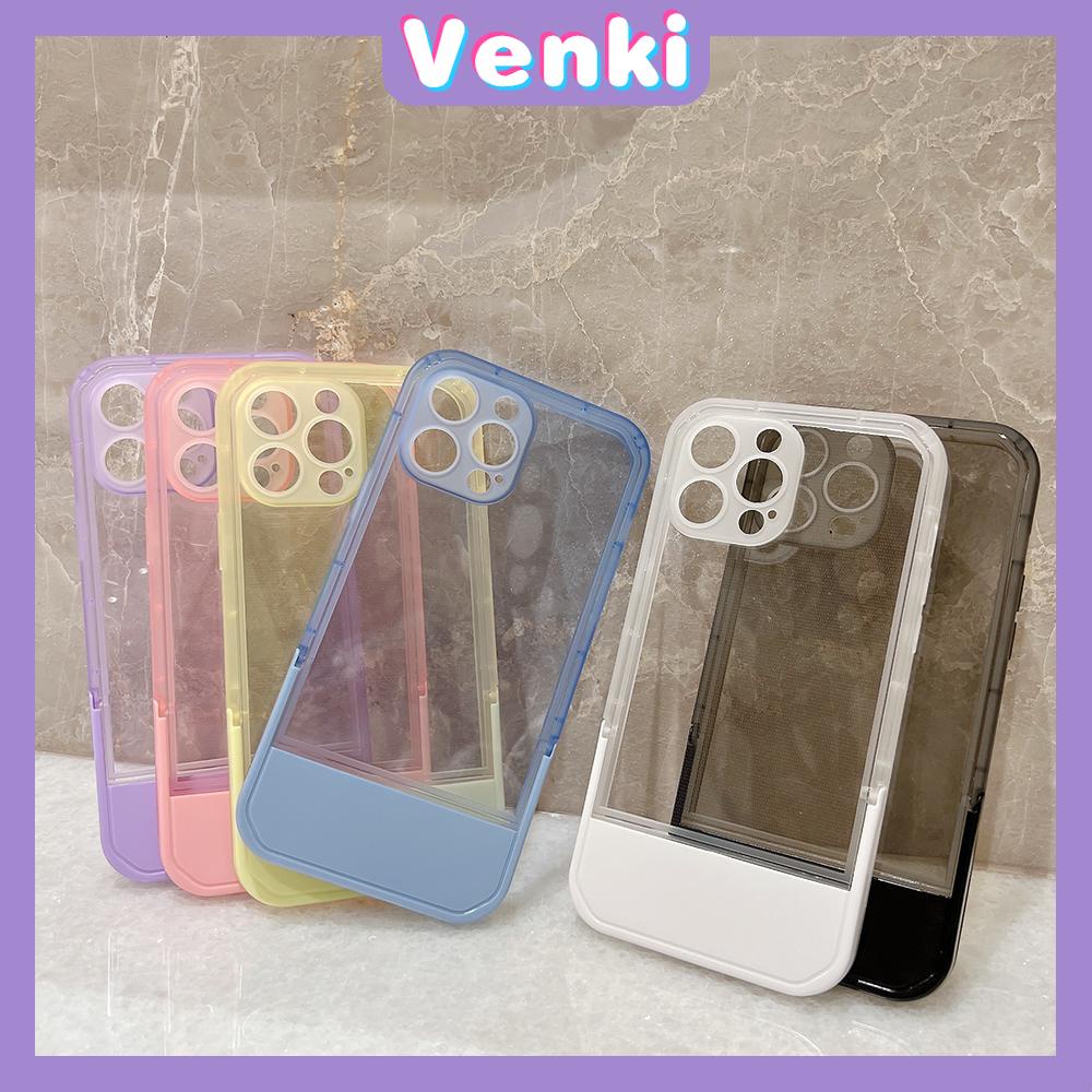 iPhone Case Silicone Soft Cover Folding Stand Clear Candy Color Airbag Shockproof Camera Cover Protection Compatible For iPhone 11 iPhone 13 Pro Max iPhone 12 Pro Max iPhone 7 Plus