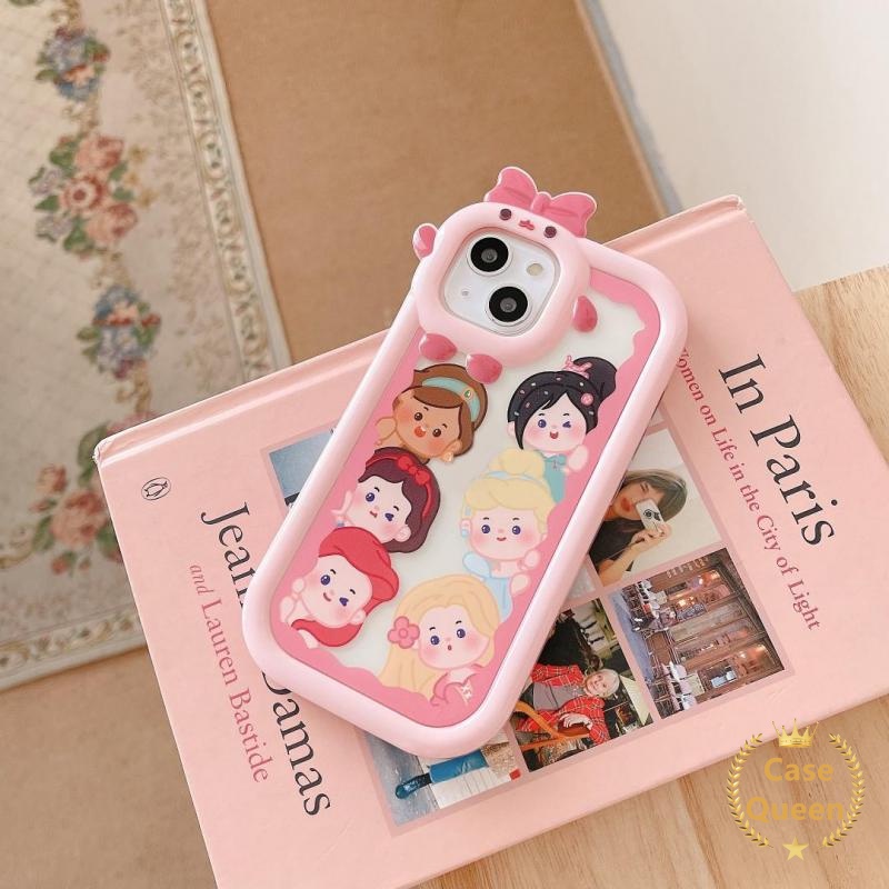 Soft Case Desain Princess Disney 3D Untuk iPhone 7 8 14 Plus 6 6S Plus XR 11 13 12 14 Pro MAX X XS MAX SE