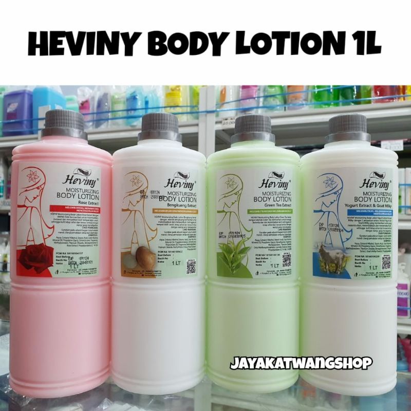 HEVINY Moisturizing Hand Body Lotion Goat Milk - Rose - Green Tea 1 L / 1000 ML