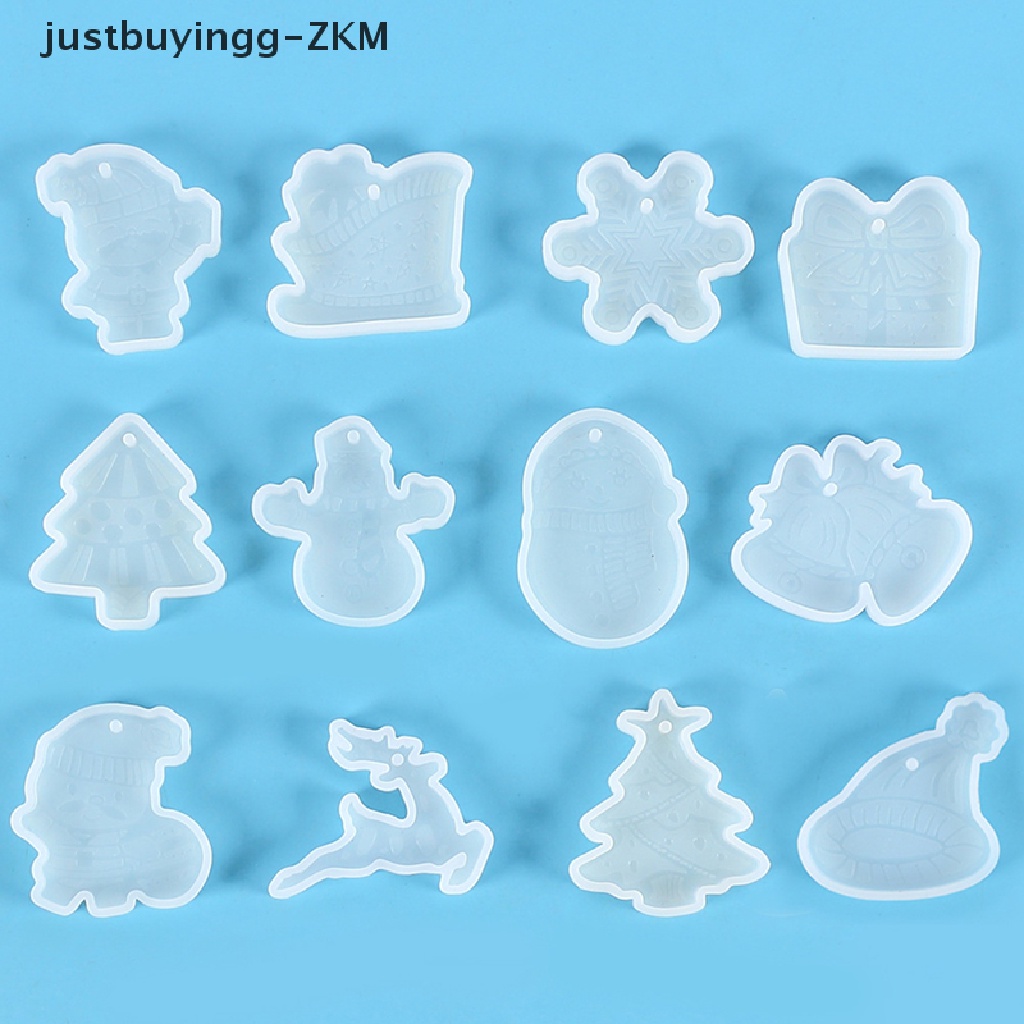 1 Pc Cetakan Resin Kristal Epoksi Bentuk Snowflake Rusa Pohon Natal Bahan Silikon Untuk Gantungan Kunci