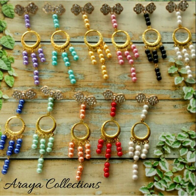 Bros dagu juntai mutiara , anting hijab