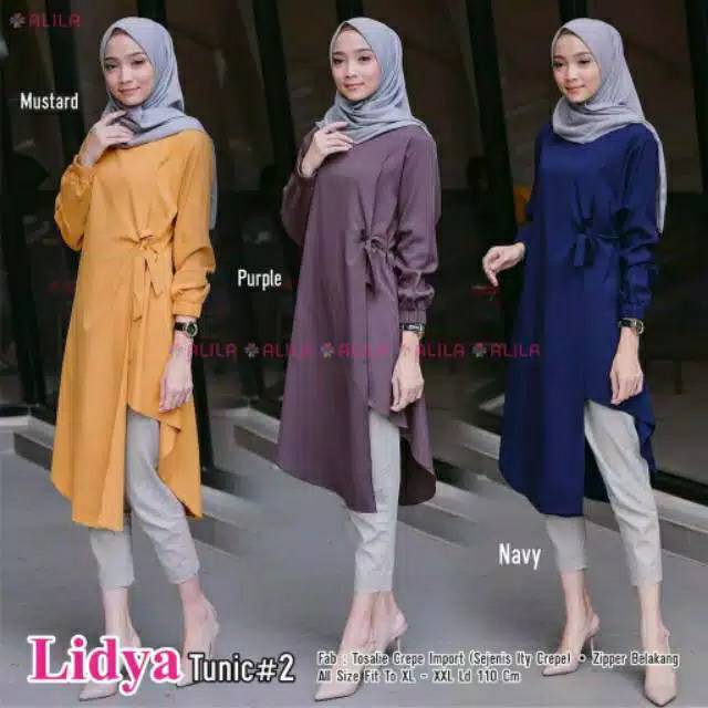 Lidya Tunik/TUNIK WANITA/Fit XL/ld=102-105cm pj=105cm /update terbaru/