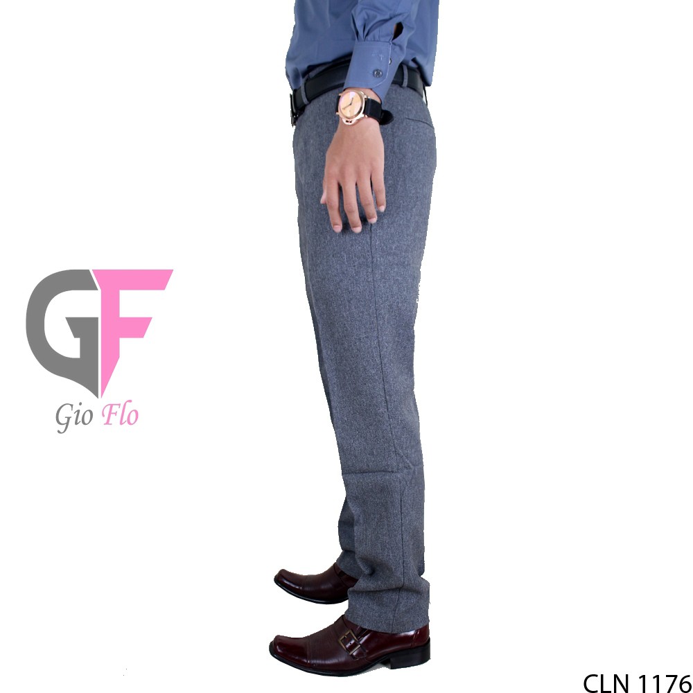 GIOFLO Celana Kerja Slim Fit Polos Formal Terbaru Pria Grey / CLN 1176