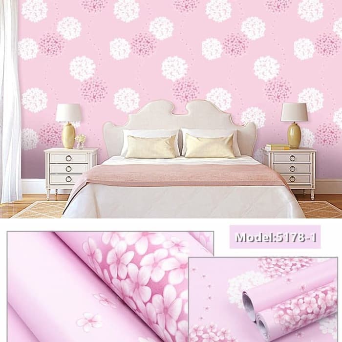 Dekorasi Dapur Hiasan Dinding Kertas Dinding Bunga Dandelion Pink Wallpaper Dinding 9m X 45cm Shopee Indonesia