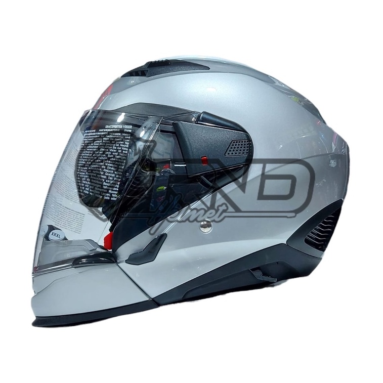 Helm Zeus 611c Silver Half Face Full Face Zs611c