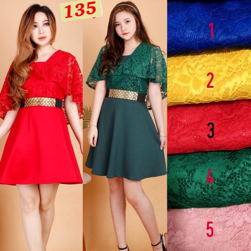 Kathryn collection # 135,  Dres mekar scuba import premium kombinasi brukat gliter free belt