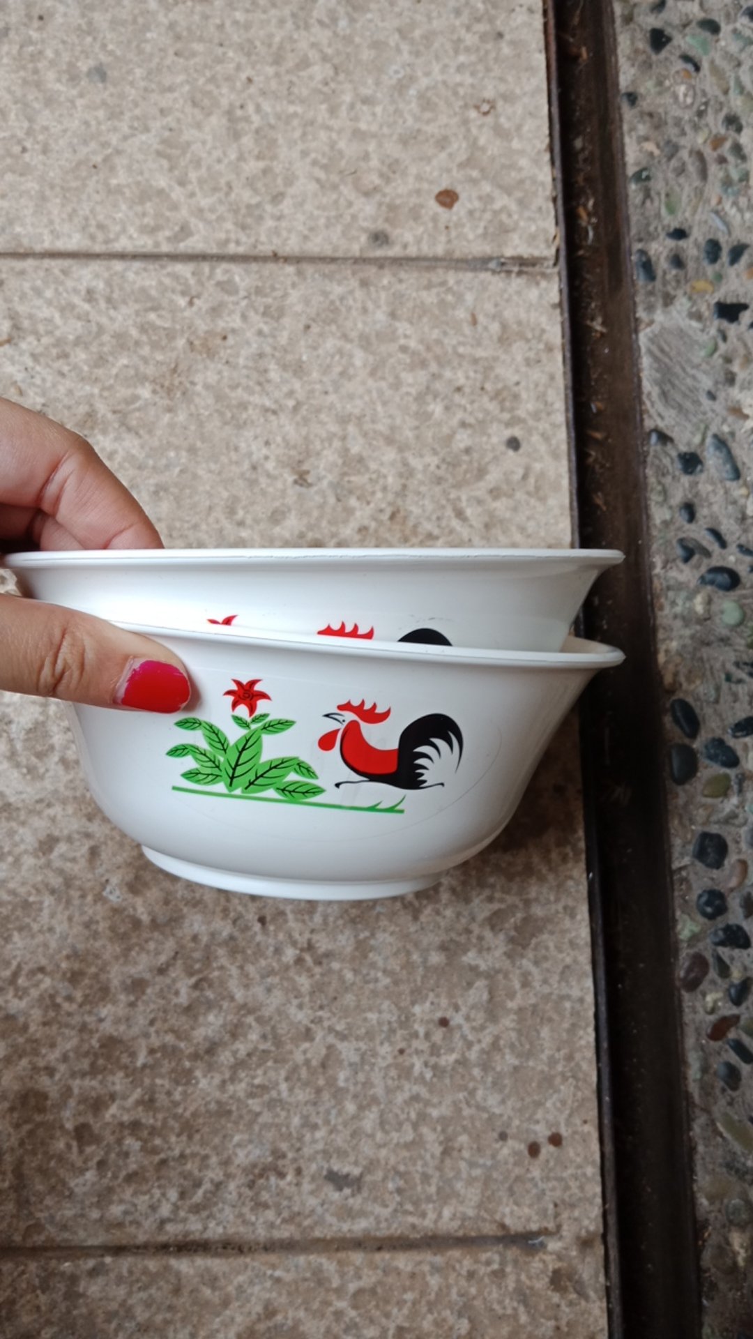 Mangkok Ayam Jago Mangkuk Plastik Tebal Mangkuk Bubur Mangkuk Sup Mangkok Saji Mangkok Mie Mangkok