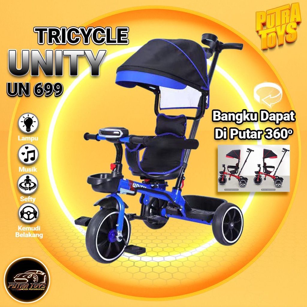 Tricycle Sepeda Roda Tiga Anak UNITY UN 699 / Kanopi lepas pasang