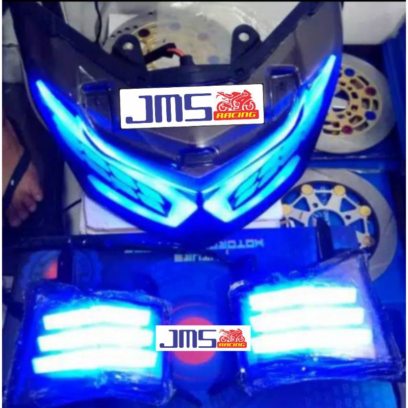 lampu stop belakang dan lampu sen depan led yamaha nmax lama warna merah biru sen warna kuning set