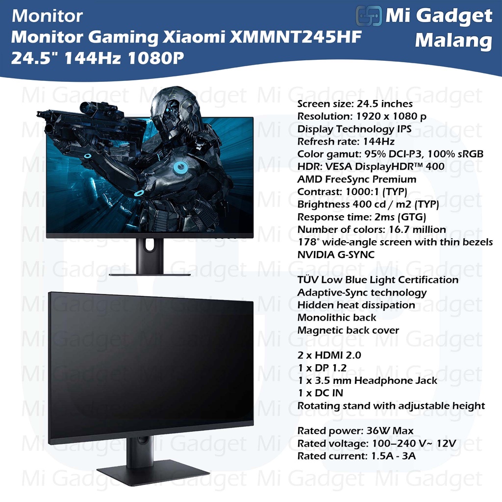 Led Monitor Gaming XMMNT245HF 24.5&quot; 144Hz 1080P HDR Free-Sync