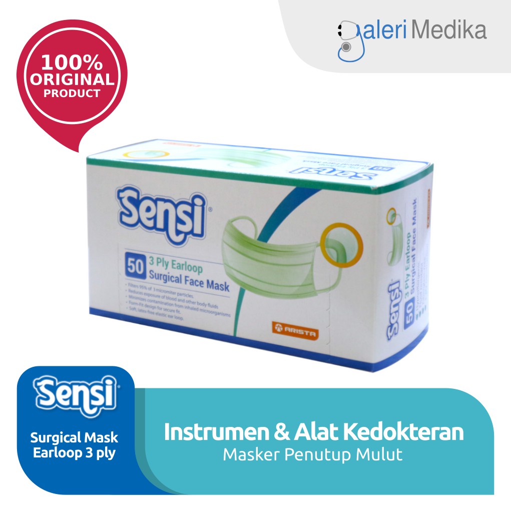 Sensi Mask - Masker Sensi Earloop 3ply isi 50pcs