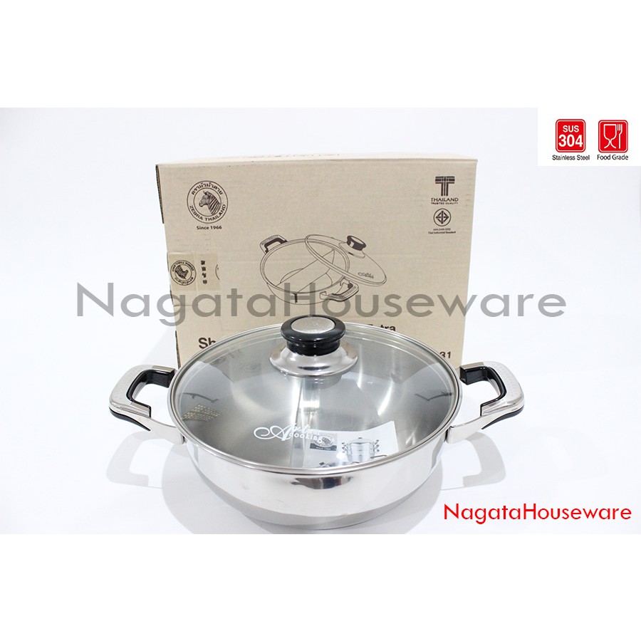 Panci Shabu Shabu Hot Pot Sangwo Tutup Kaca Stainless Pan ...