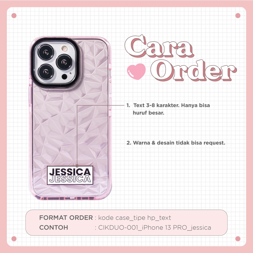 LANGSUNG KIRIM TANPA PO | (Seri 1) For iPhone - OMD! OH MY DIAMOND Case - Premium Case Custom Nama