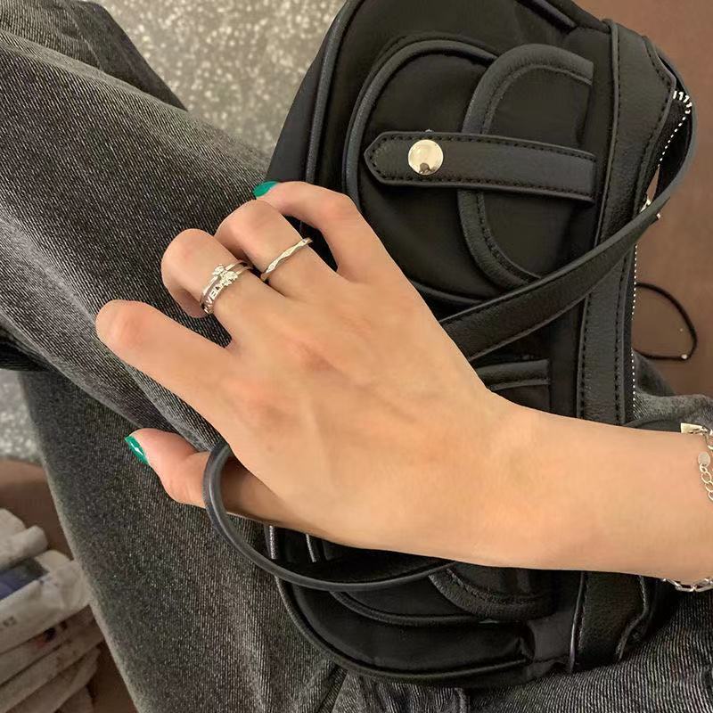 Set Cincin Model Terbuka Desain Beruang Gaya Korea Untuk Wanita