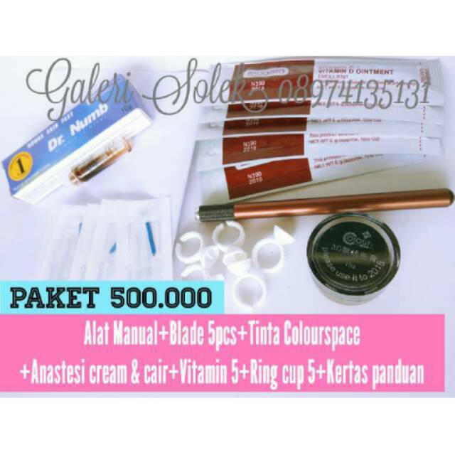 Paket alat sulam alis manual