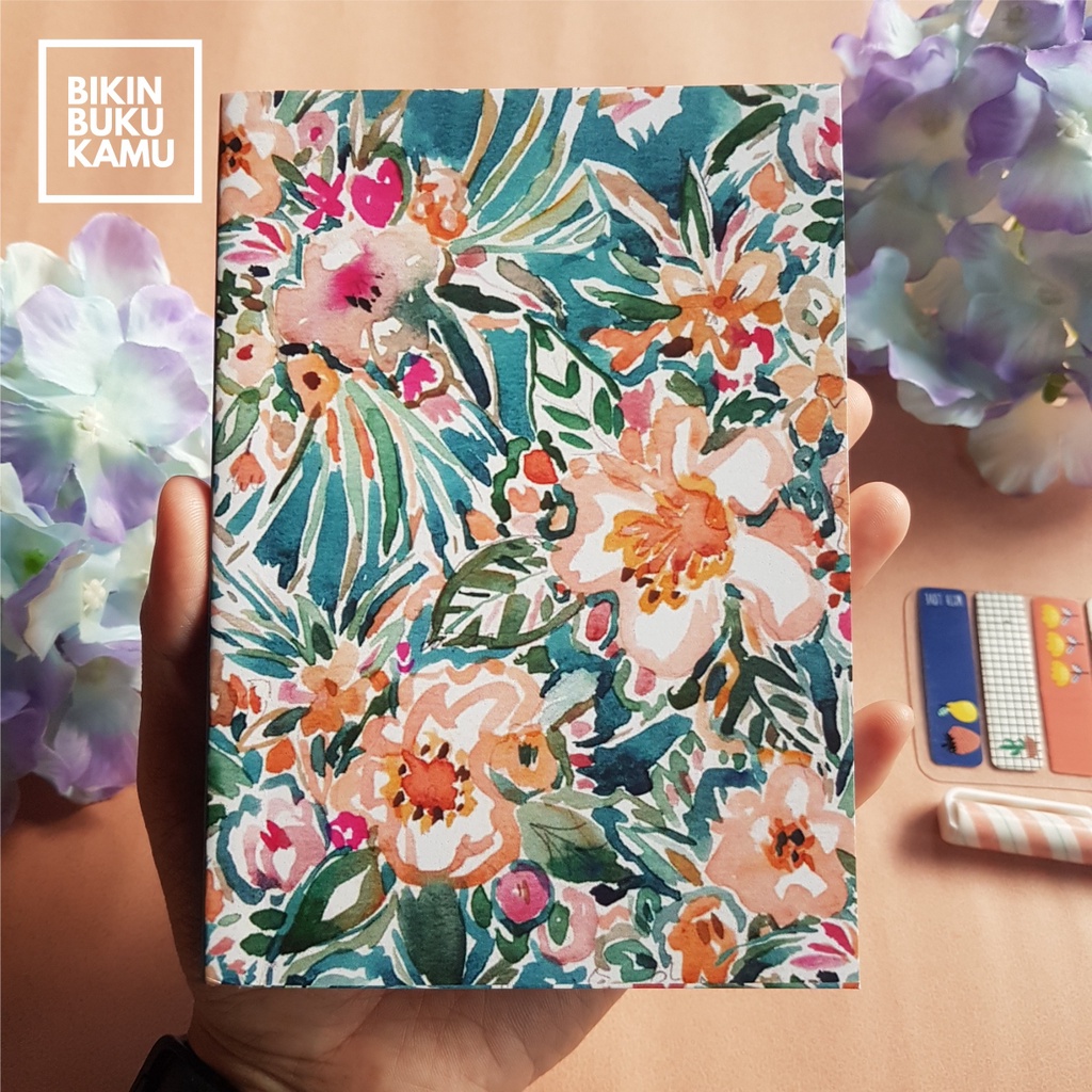 

[57gsm] A6 Notes Notebook Mini Saku Pocket Book Bookpaper Softcover Polos - Flower 02