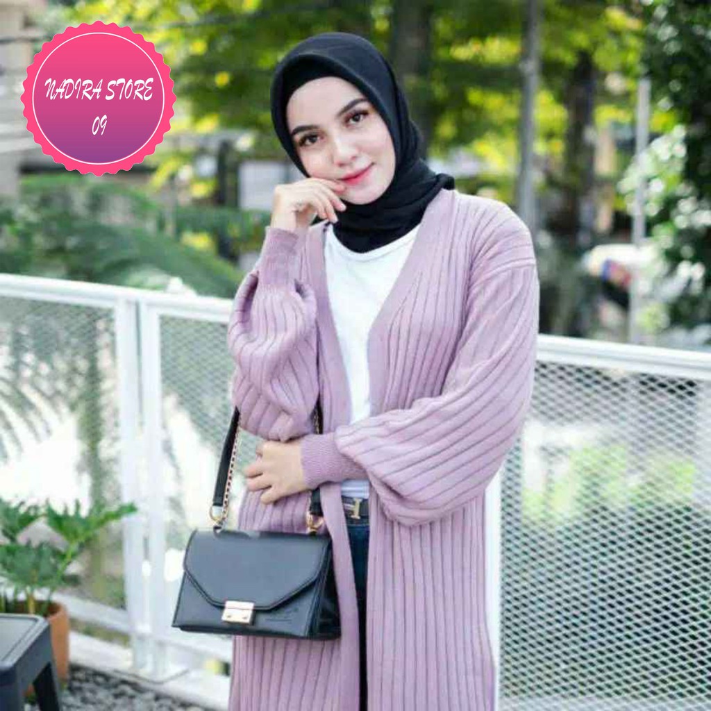 CARDIGAN RAJUT LONGKARDI  BALON