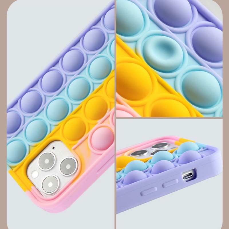 Soft Case Silikon Desain Mainan Fidget Push It Untuk Iphone 11 12 Pro 6 7 8 Plus X Xr Xs Max