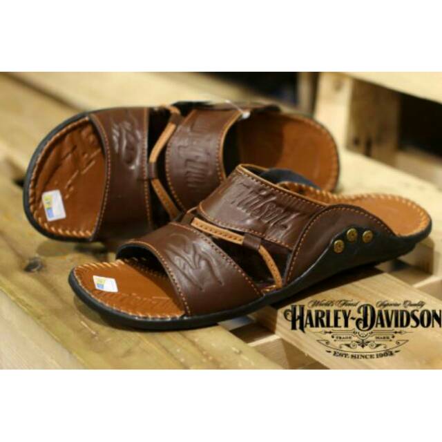 Sendal harley davidson leather