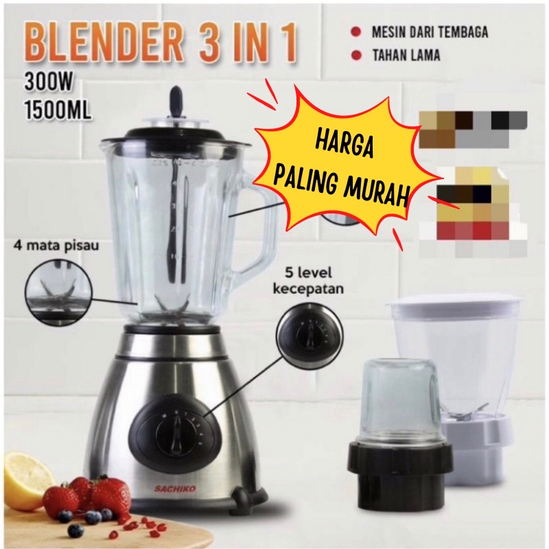 BLENDER PREMIUM SACHIKO KACA 3 IN 1 BUAH DAGING BUMBU BL 310 JUS ES CIRCUIT SAFETY BREAKER
