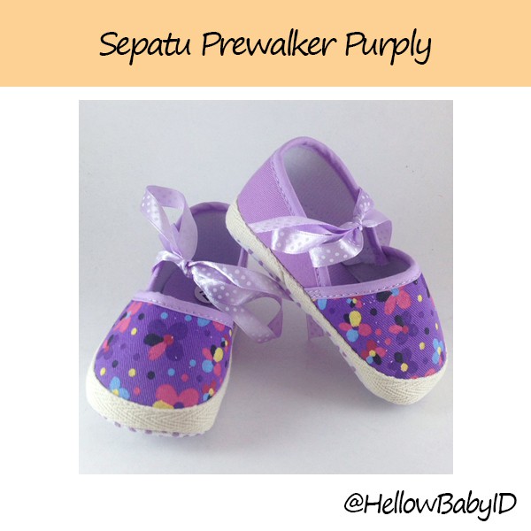 Sepatu Prewalker Bayi / Sepatu Bayi Pita Ungu