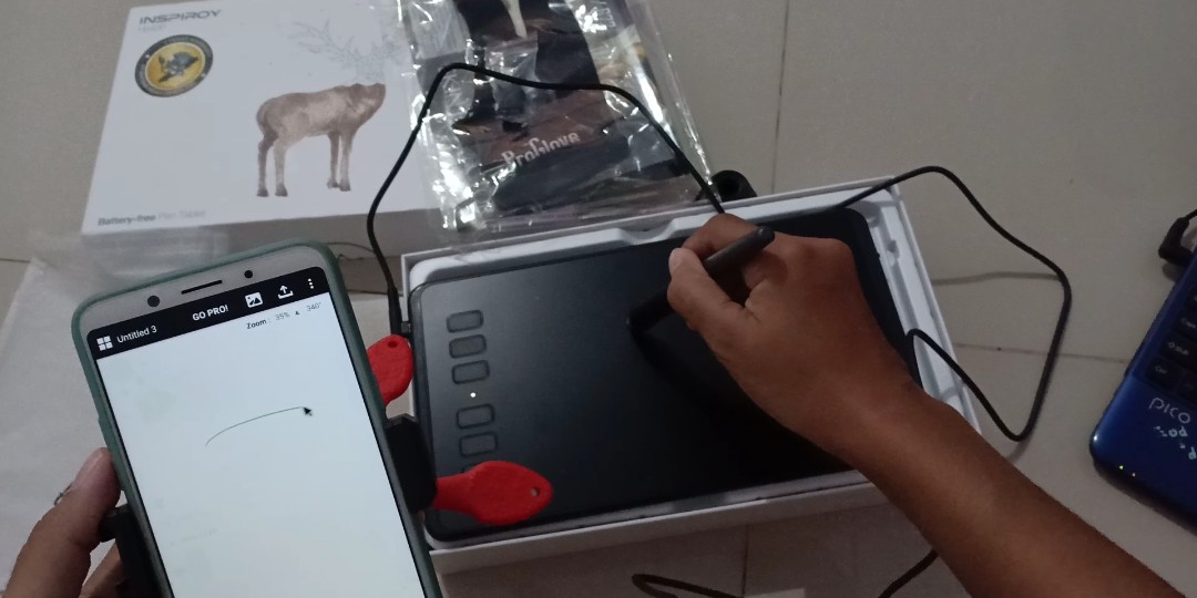 New Huion H640P garansi resmi 1thn bisa gambar ke HP