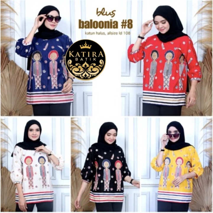 TERBARU BLUS BALOONIA #8 KEREN  BATIK ETNIK TRADISIONAL BLUS  BATIK KATUN SERAGAM KANTOR KERJA  KONDANGAN BLUS  BATIK SERAGAM PESTA WANITA KEREN BIGSIZE BLUS HANDMADE BIG SIZE MOTIF KARAKTER JAWA ETNIK