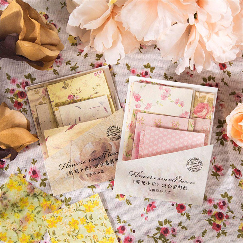 30 Lembar Kertas Jurnalplannerscrapbook DIY Motif Bunga Kota