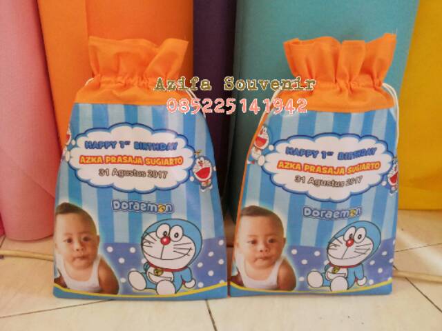 TAS TENTENG POUCHE FULL COLOR Souvenir Ulang Tahun / Ultah Anak-5