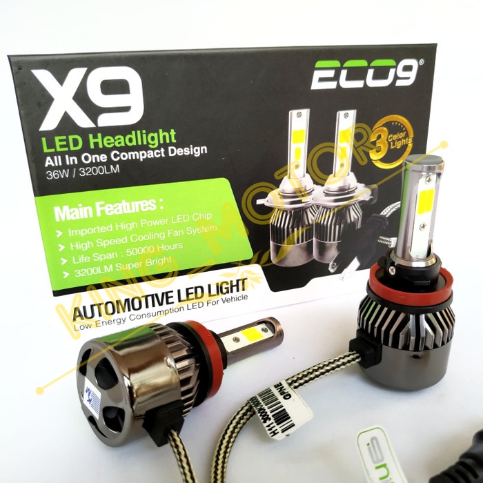 Bulb LED H11H8H16 ECO9ECO 9 X9 by 9Nine9 Nine 3 Warna