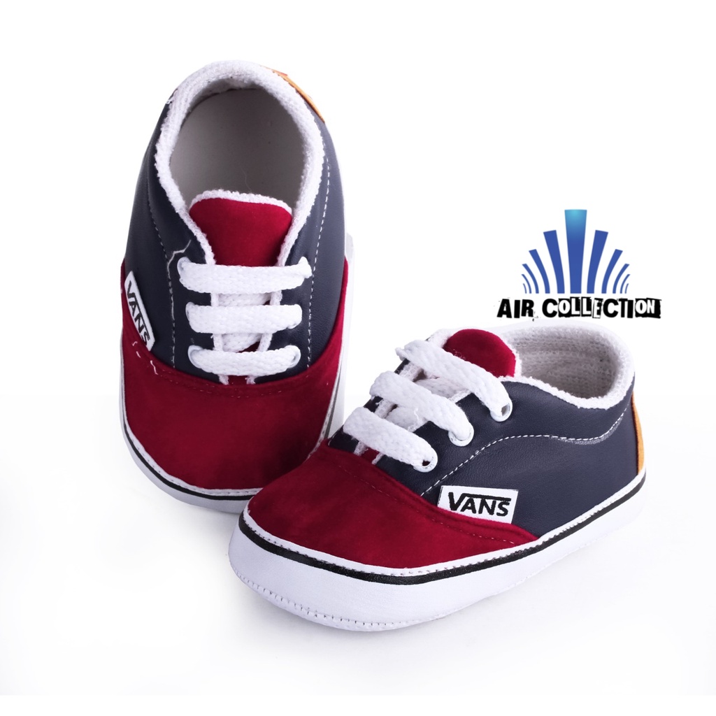 Sepatu Bayi Laki-laki Perempuan Usia 0 6 Bulan Prewalker Sneakers Baby Belajar Jalan VAANS WARNA MERAH - Air Collectins