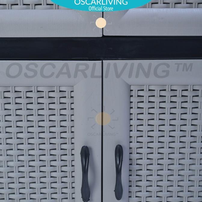 [Sale] Napolly Cabro 81 Lemari Pakaian Plastik + Kaca - Abu [Terlaris]