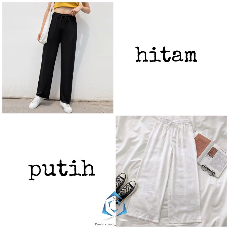 CELANA KULOT CRINGKLE POLOS WANITA PREMIUM COMFY BASIC